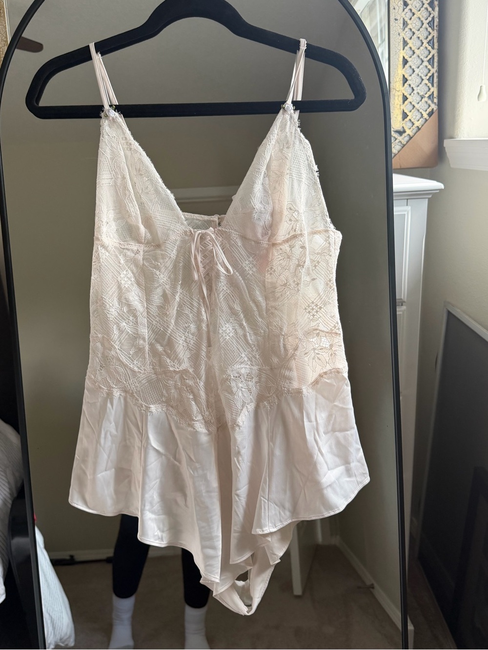 Victoria's Secret Ivory Lace Romper Chemise Lingerie